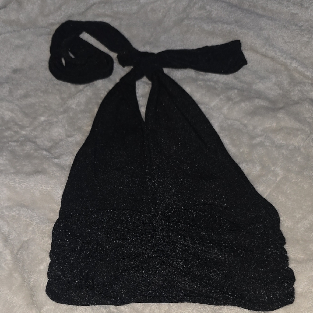 Black Halter Crop Top